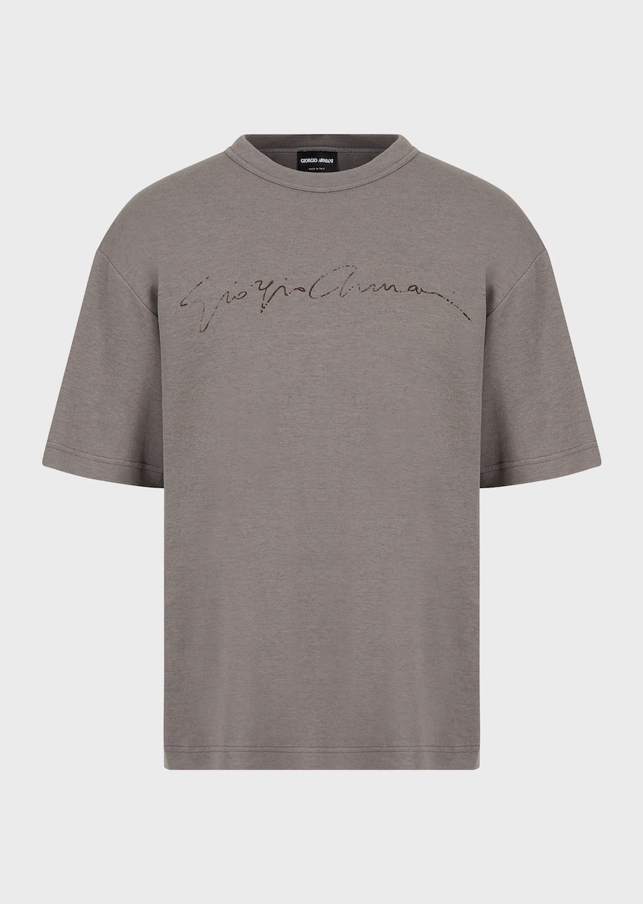 Cotton, silk and cashmere jersey T-shirt 01