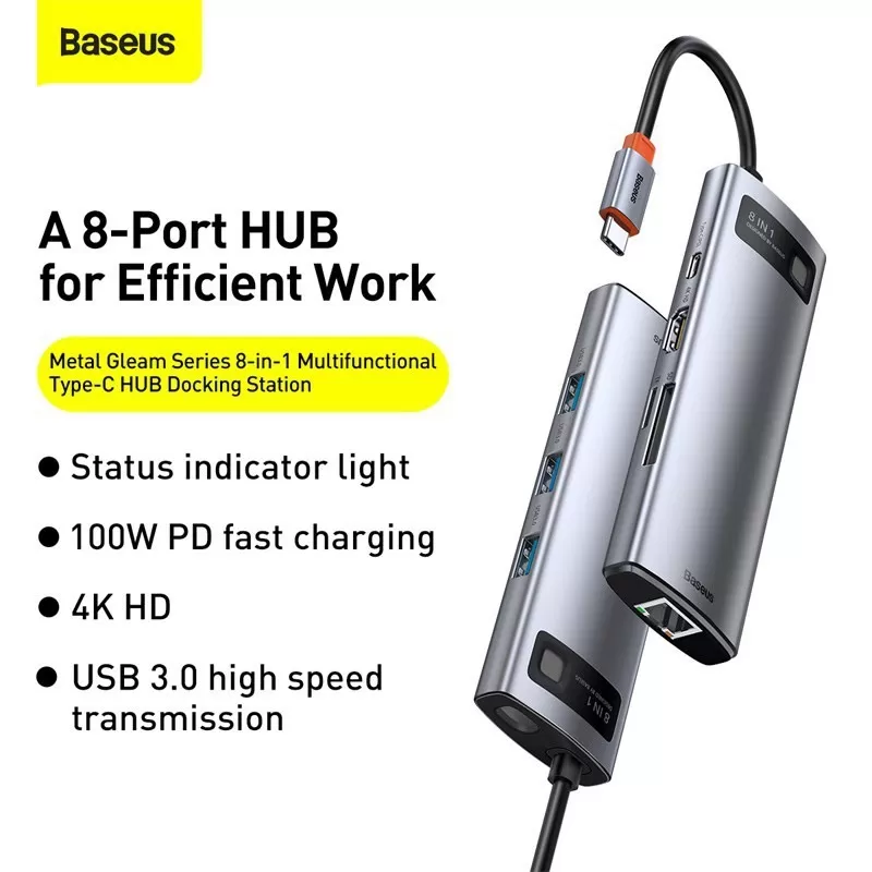 Hub chia cổng Baseus cổng Type C sang HDMI USB 3.0 dành choPro Air Surface Pro 7