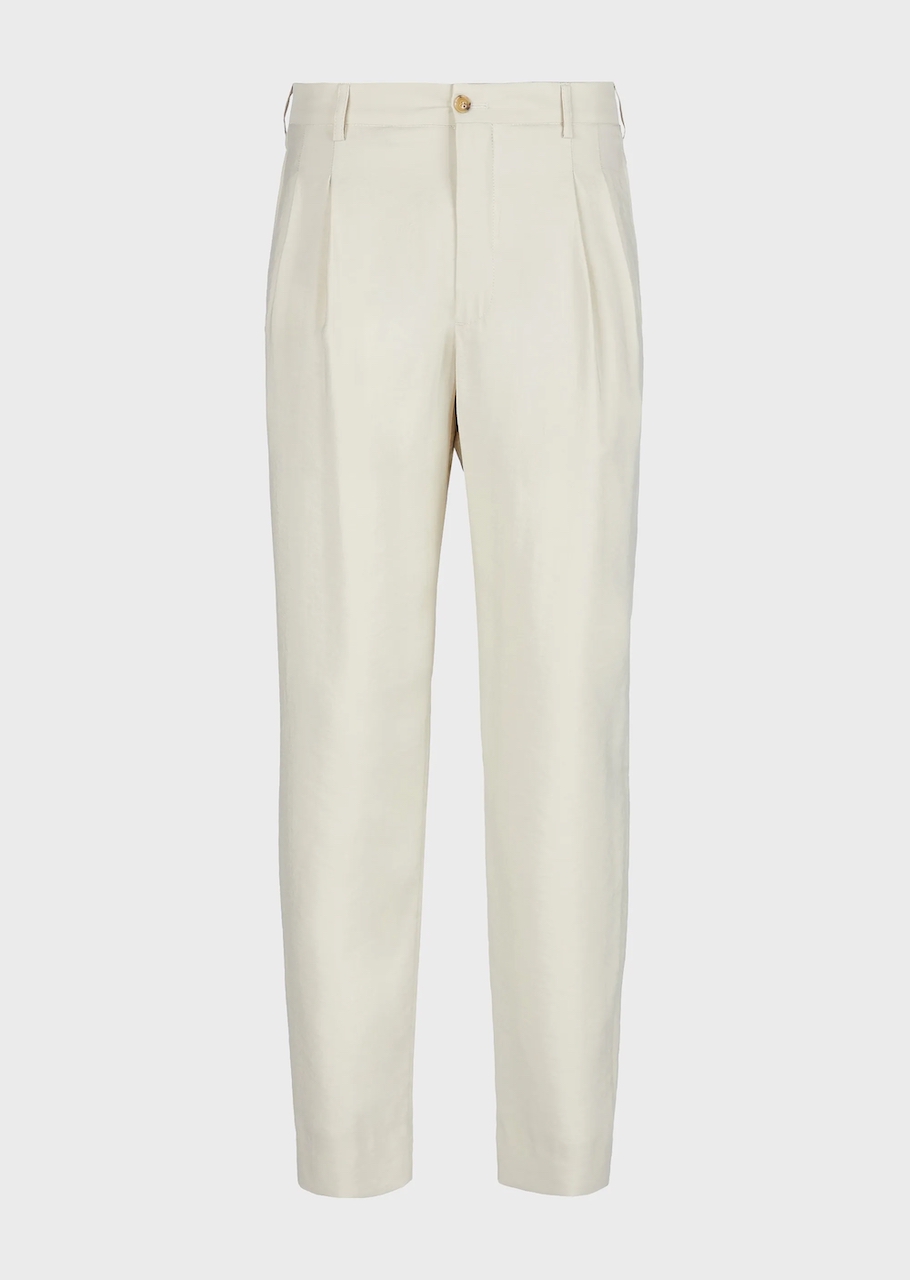 Drawstring trousers in 3D-effect fabric 01