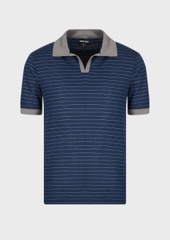Short-sleeved polo shirt in light wool 03